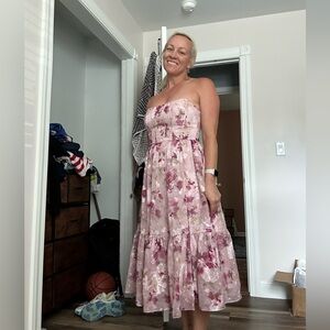 Gigi Mauve Floral Midi Dress